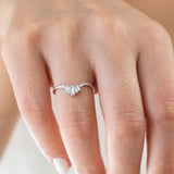 14K White Gold Baguette Cut Diamond Engagement Ring