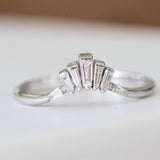 14K White Gold Baguette Cut Diamond Engagement Ring