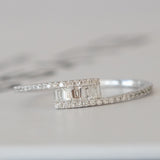 14K Gold Cross Over Baguette Diamond Ring