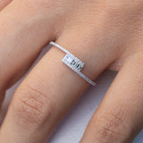 14K Gold Cross Over Baguette Diamond Ring