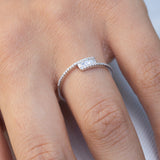 14K Gold Cross Over Baguette Diamond Ring