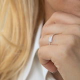 14K Gold Cross Over Baguette Diamond Ring
