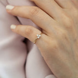 14K Yellow Gold Bezel Set Three Diamond Ring