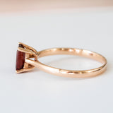 14K Rose Gold Baguette Cut Red Garnet Engagement Ring