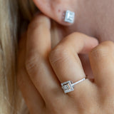 14K White Gold Diamond Earrings