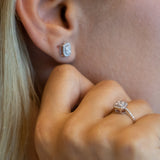 14K White Gold Diamond Earring