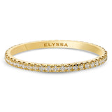 14K Gold 1.5mm All Around Diamond Wedding Band Gold