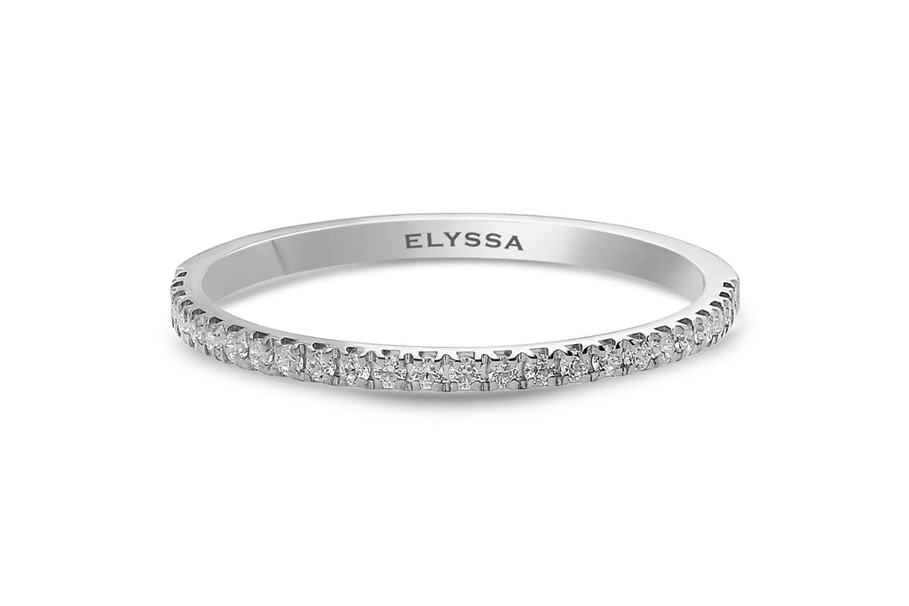 14K Gold 1.5mm Half Way Diamond Wedding Band