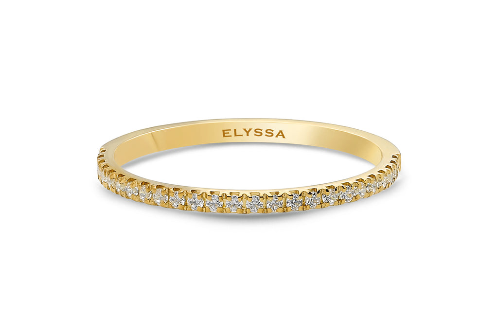 14K Gold 1.5mm Half Way Diamond Wedding Band