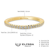 14K Gold 1.8mm French Cut Half Way Diamond Wedding Band