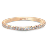 14K Gold 1.8mm French Cut Half Way Diamond Wedding Band Rose gold