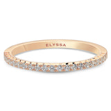 14K Gold 1.8mm French Cut Half Way Diamond Wedding Band Rose gold