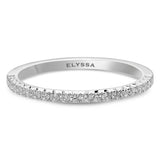 14K Gold 1.8mm French Cut Half Way Diamond Wedding Band White Gold
