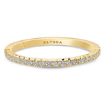 14K Gold 1.8mm French Cut Half Way Diamond Wedding Band Yellow Gold Elyssa Jewelry