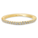 14K Gold 1.8mm French Cut Half Way Diamond Wedding Band Yellow Gold Elyssa Jewelry
