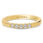 14K Gold 2.2mm 5 stone Diamond Wedding Band Gold
