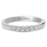 14K Gold 2.2mm 5 stone Diamond Wedding Band White gold