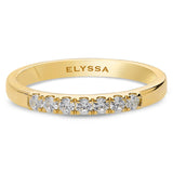 14K Gold 2.2mm 7 stone Diamond Wedding Band