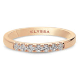14K Gold 2.2mm 7 stone Diamond Wedding Band