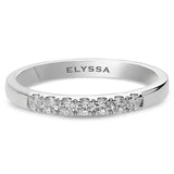 14K Gold 2.2mm 7 stone Diamond Wedding Band
