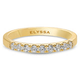 14K Gold 2.2mm 9 stone Diamond Wedding Band