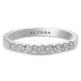 14K Gold 2.2mm 9 stone Diamond Wedding Band