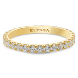 14K Gold 2.2mm All Around Diamond Wedding Band yellow gold