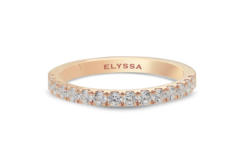 14K Gold 2.2mm Half Way Diamond Wedding Band