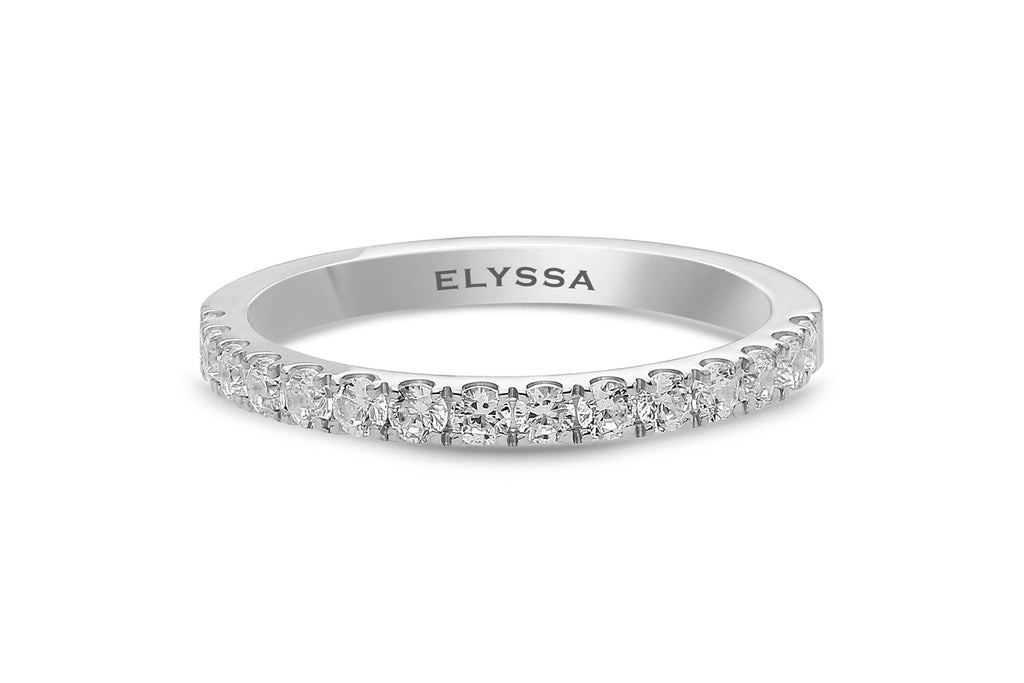 14K Gold 2.2mm Half Way Diamond Wedding Band
