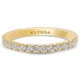 14K Gold 2.2mm Half Way Diamond Wedding Band