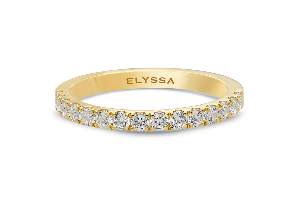 14K Gold 2.2mm Half Way Diamond Wedding Band