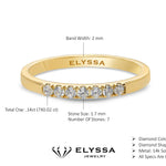 14K Gold 2mm 7 stone Diamond Wedding Band guide