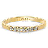 14K Gold 2mm 7 stone Diamond Wedding Band gold