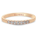 14K Gold 2mm 7 stone Diamond Wedding Band rose
