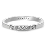 14K Gold 2mm 7 stone Diamond Wedding Bandwhite gold