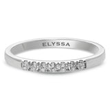 14K Gold 2mm 7 stone Diamond Wedding Bandwhite gold