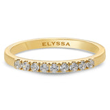 14K Gold 2mm 9 stone Diamond Wedding Band