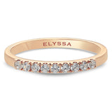 14K Gold 2mm 9 stone Diamond Wedding Band