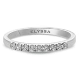 14K Gold 2mm 9 stone Diamond Wedding Band