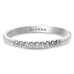 14K Gold 2mm 9 stone Diamond Wedding Band 15ct white gold