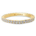 14K Gold 2mm French Cut  All Around Diamond Wedding Band Yellow gold