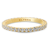 14K Gold 2mm French Cut  All Around Diamond Wedding Band Yellow gold