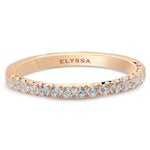 14K Gold 2mm French Cut Half Way Diamond Wedding Band Rose Gold