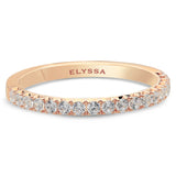 14K Gold 2mm French Cut Half Way Diamond Wedding Band Rose Gold