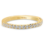 14K Gold 2mm French Cut Half Way Diamond Wedding Band  Rose Gold