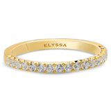 14K Gold 2mm French Cut Half Way Diamond Wedding Band  Rose Gold