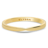 14K Gold 2mm Thin X wedding Band