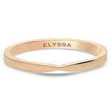 14K Gold 2mm Thin X wedding Band