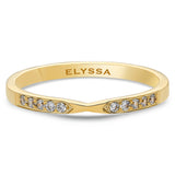 14K Gold 2mm Thin X Diamond wedding Band gold