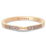 14K Gold 2mm Thin X Diamond wedding Band rose gold